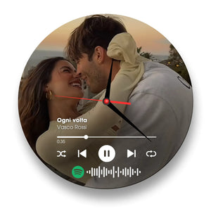 Orologio in Vetro Personalizzato Spotify con numeri