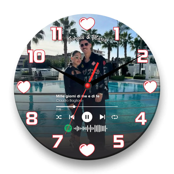 Orologio in Vetro Personalizzato Spotify