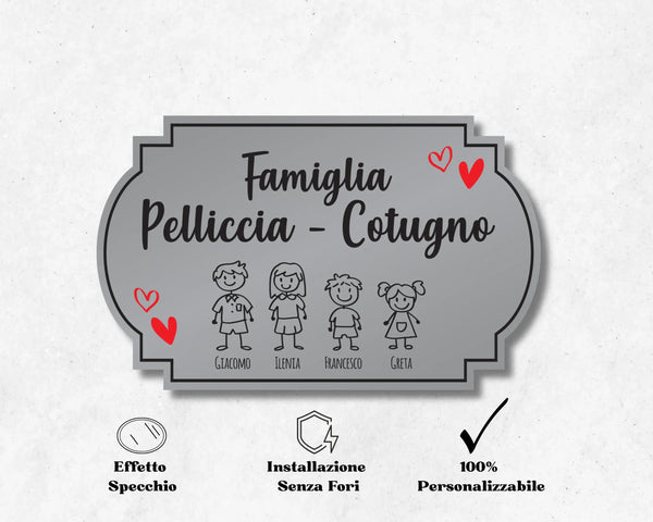 Targhetta Fuoriporta Personalizzata per Famiglie