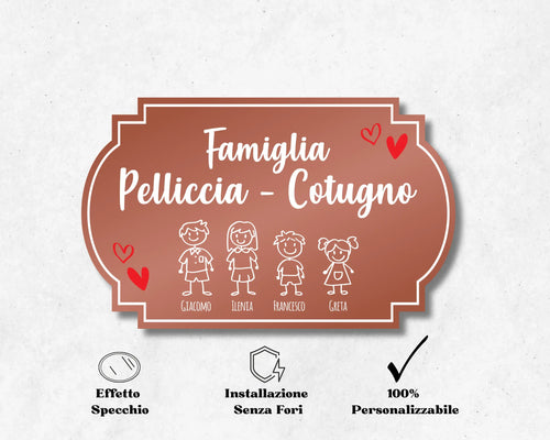 Targhetta Fuoriporta Personalizzata per Famiglie