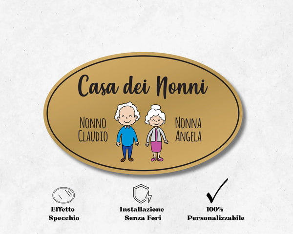 Targhetta Fuoriporta Personalizzata per i Nonni