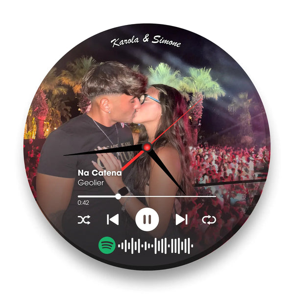Orologio in Vetro Personalizzato Spotify