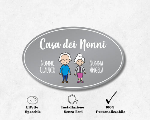 Targhetta Fuoriporta Personalizzata per i Nonni