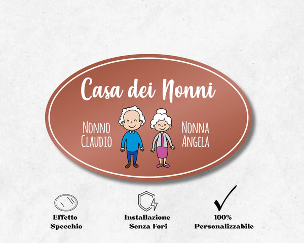 Targhetta Fuoriporta Personalizzata per i Nonni