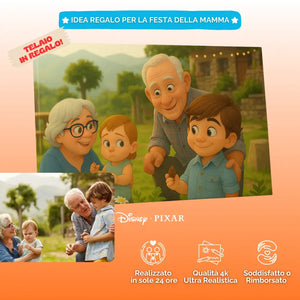 Ritratto 3D Stile Cartoon Personalizzato