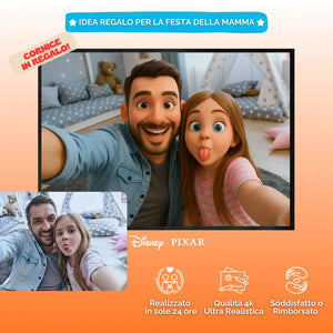 Ritratto 3D Stile Cartoon Personalizzato