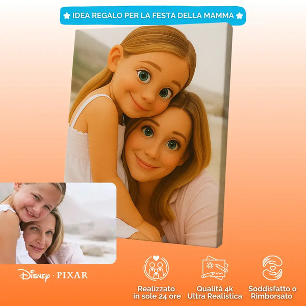 Ritratto 3D Stile Cartoon Personalizzato