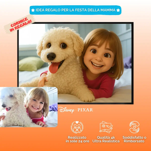 Ritratto 3D Stile Cartoon Personalizzato