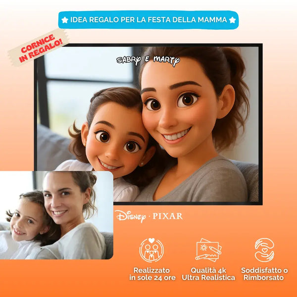 Ritratto 3D Stile Cartoon Personalizzato