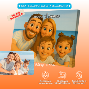 Ritratto 3D Stile Cartoon Personalizzato